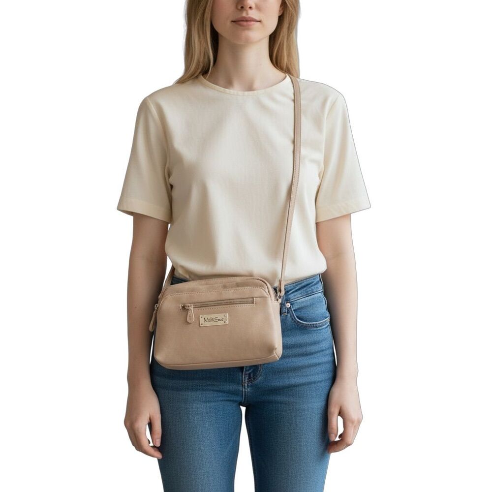 MultiSac Women's Mini Crossbody Bag Blush Adjustable Strap Multiple Pockets